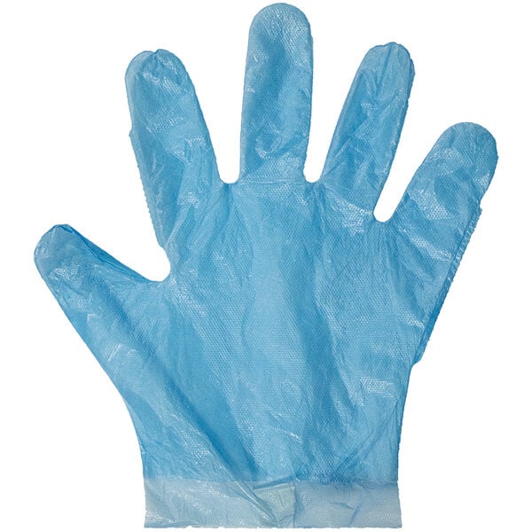 A case of blue AeroGlove plastic gloves.