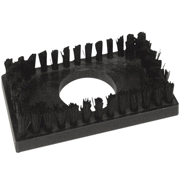 A black Delfin Industrial antistatic square brush with black bristles.