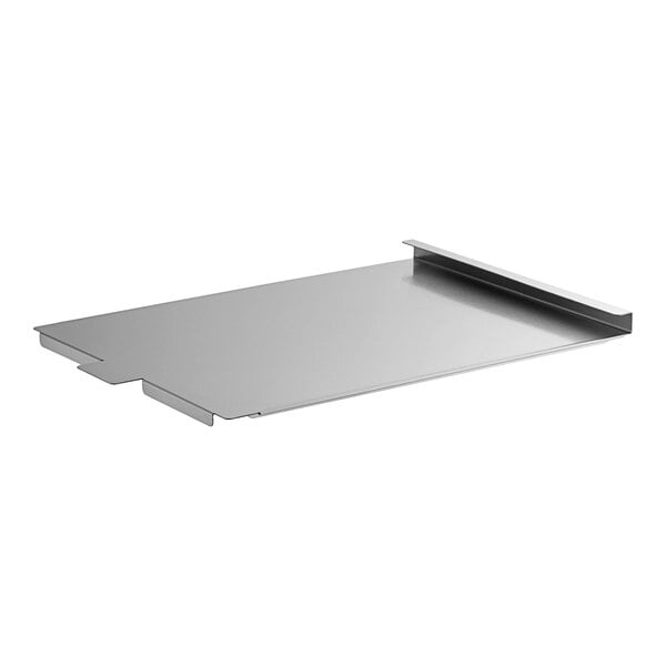 A white metal rectangular fry tank cover.