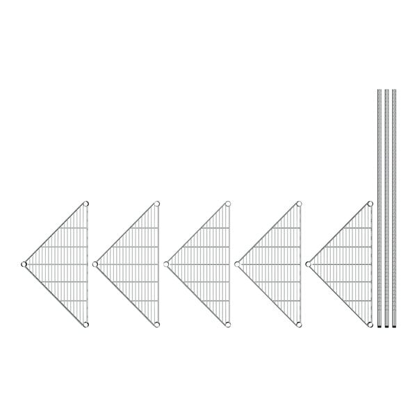 A drawing of a metal triangle grid with holes in the middle.