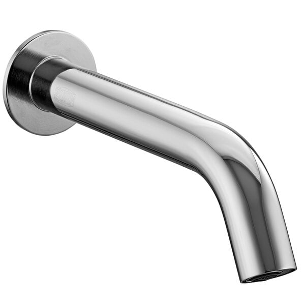 A close-up of a chrome-plated Zurn Z6957-XL-K-TMV-1 electronic faucet.