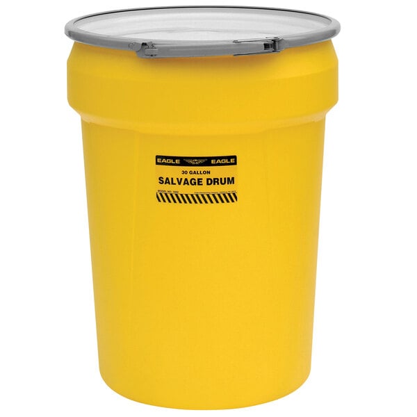 a yellow container with a red lid