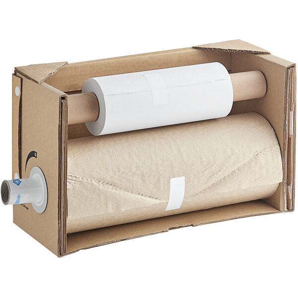 A Ranpak Geami WrapPak EX 750' Dispenser Box in a cardboard box.