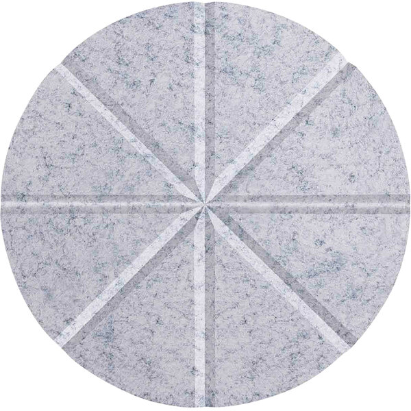 A close-up of a Versare SoundSorb marble gray beveled circular star panel with a circular pattern.