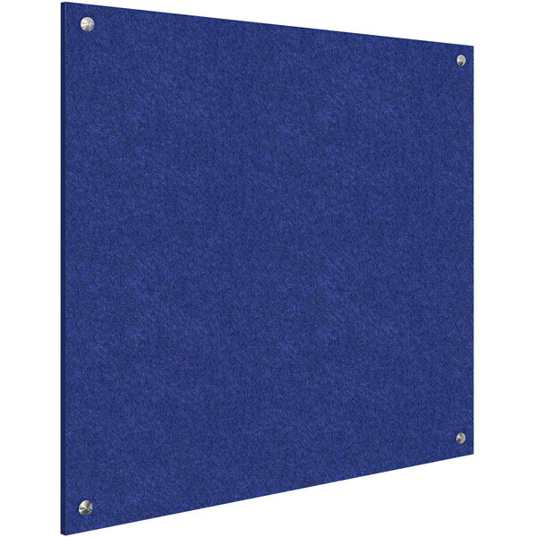 a blue board with metal rivets