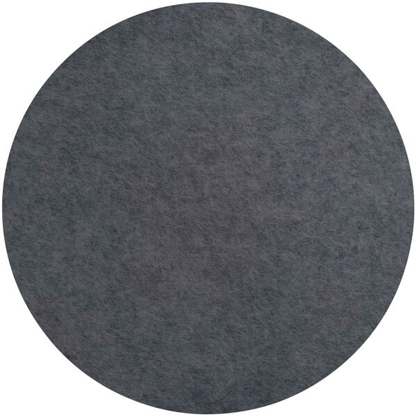 A close-up of a dark gray round Versare SoundSorb acoustic circle.