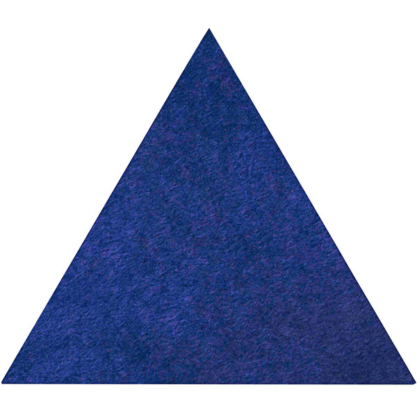 A blue Versare SoundSorb triangle-shaped acoustic panel.