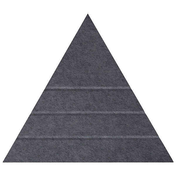 A dark gray triangle-shaped Versare SoundSorb acoustic panel with beveled edges.