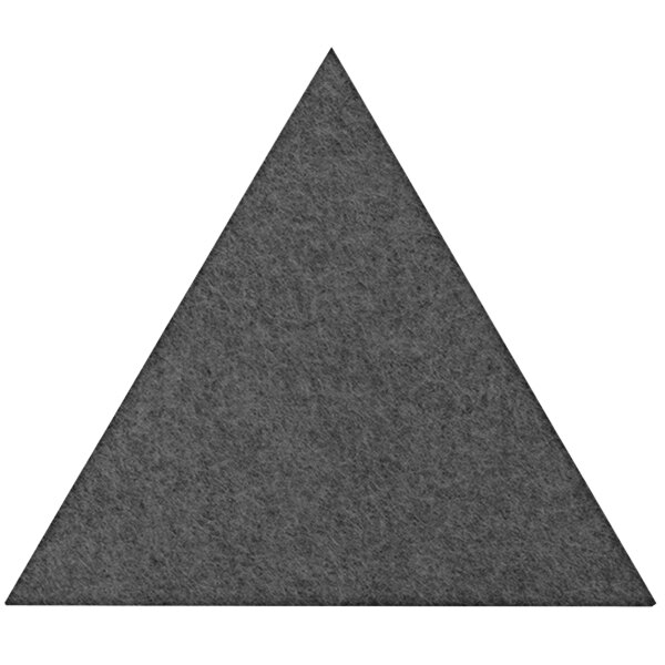 a black triangle with a white background