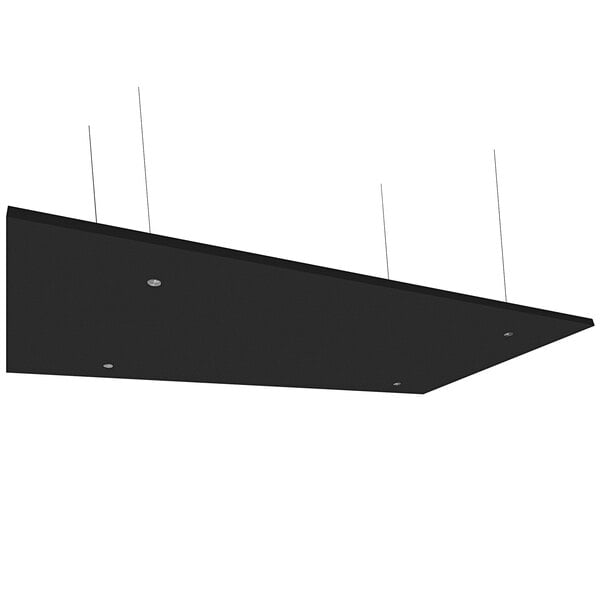 A black rectangular Versare SoundSorb acoustic ceiling panel.