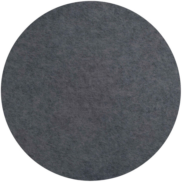 A close-up of a dark gray round Versare SoundSorb acoustic circle.