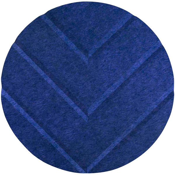 A Versare blue chevron circle acoustic panel.