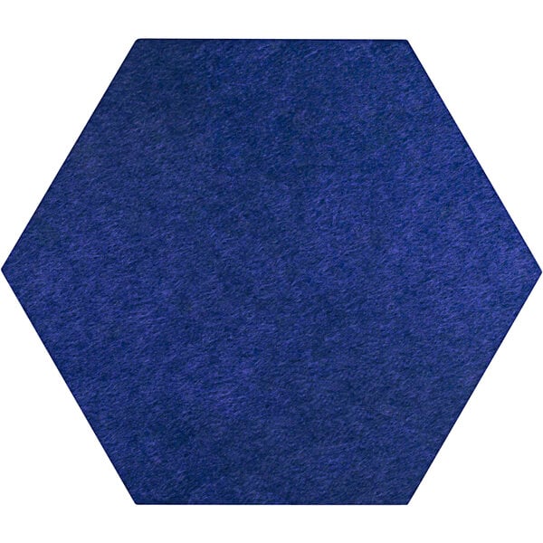 A blue hexagon-shaped Versare SoundSorb acoustic panel.