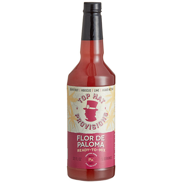 a bottle of red liquid