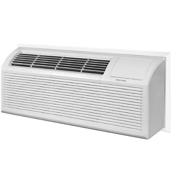 A white MRCOOL packaged terminal air conditioner with vent.