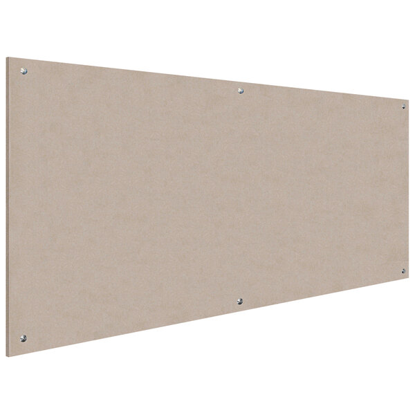 A beige board with metal screws.