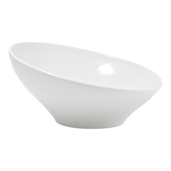 A Front of the House white porcelain slanted bowl.