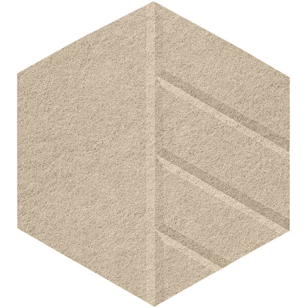 A beige hexagon SoundSorb wall tile with a beige border.