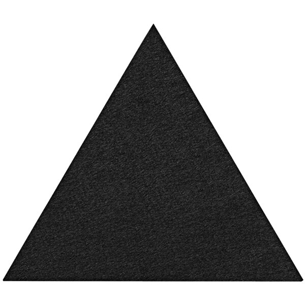 a black triangle with a white background