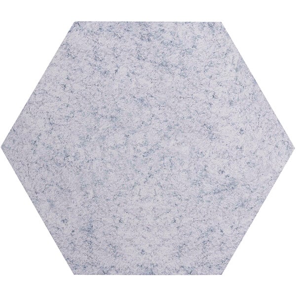 A hexagon shaped marble gray Versare SoundSorb wall panel.