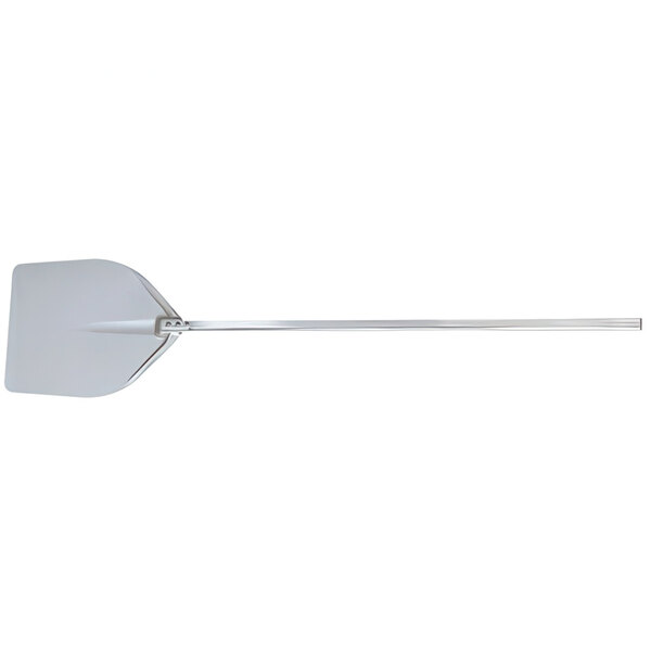 An American Metalcraft aluminum pizza peel with a long silver handle.