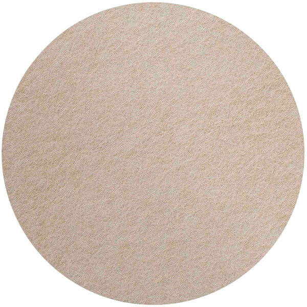 A beige flat wall-mounted acoustic circle with a white background.