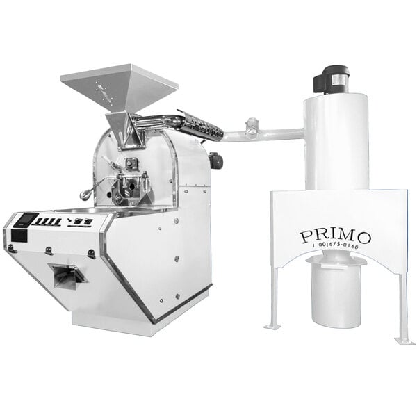 a white machine with a silver handle