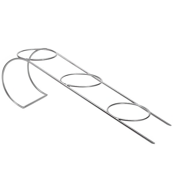 A Front of the House stainless steel stand with round bowls in it.