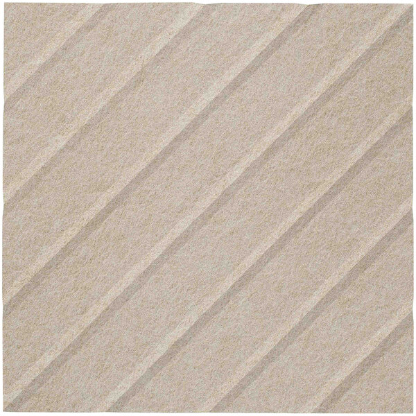 A close-up of a beige Versare SoundSorb beveled square tile with a diagonal line.