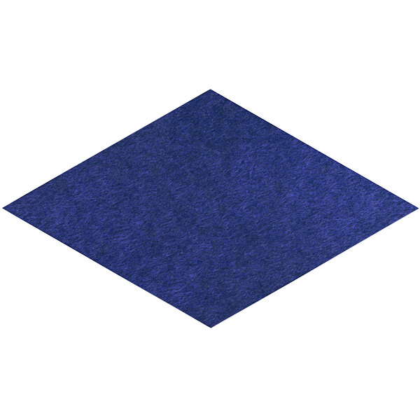 A blue rhomboid-shaped acoustic panel.