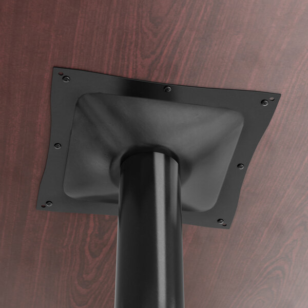 a close up of a black pole