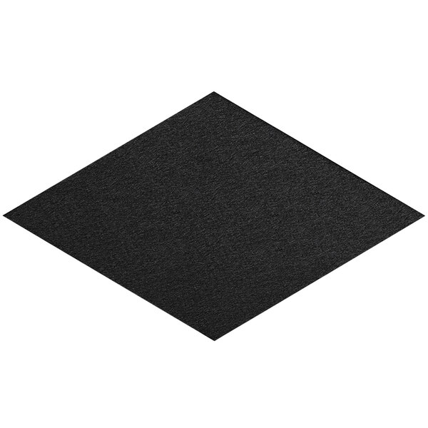 A black rhomboid-shaped Versare SoundSorb acoustic panel on a white background.