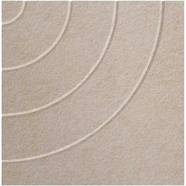 A beige Versare SoundSorb square acoustic tile with a circular design on the surface.