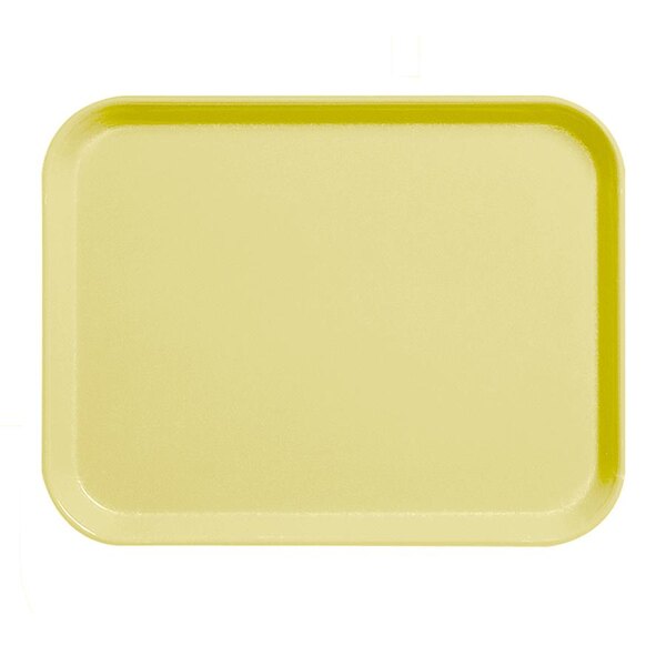 A yellow rectangular tray with a white border.