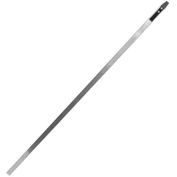 A long metal rod with a black handle.