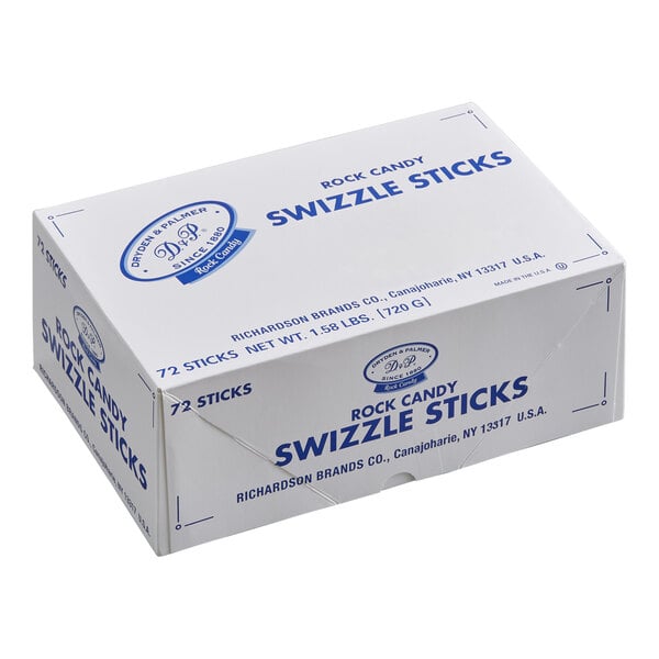 Roses Dryden and Palmer Assorted Unwrapped Rock Candy Swizzle Stick - 72/Pack