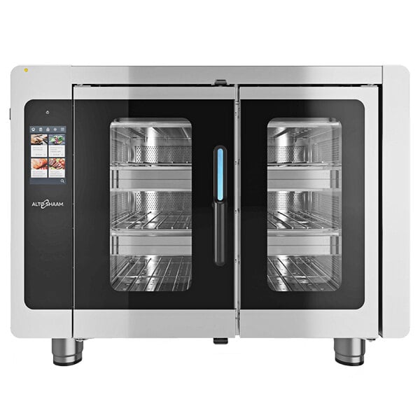 An Alto-Shaam Vector F Series Multi-Cook Oven with glass doors.