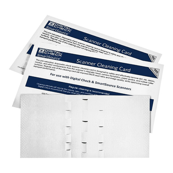 Controltek USA 510022 Digital Check / SmartSource Scanner Cleaning Card with Waffletechnology - 15/Box