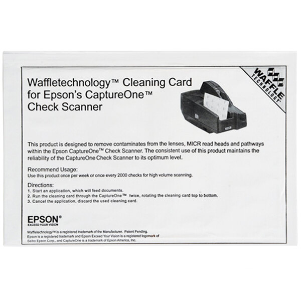 A white Controltek USA cleaning card for an Epson printer.