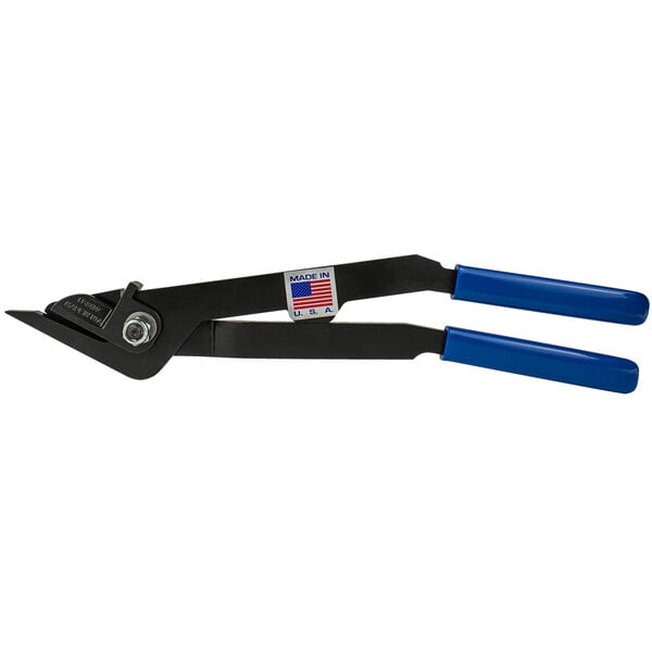 Lavex Premium Strap Shears with blue handles.