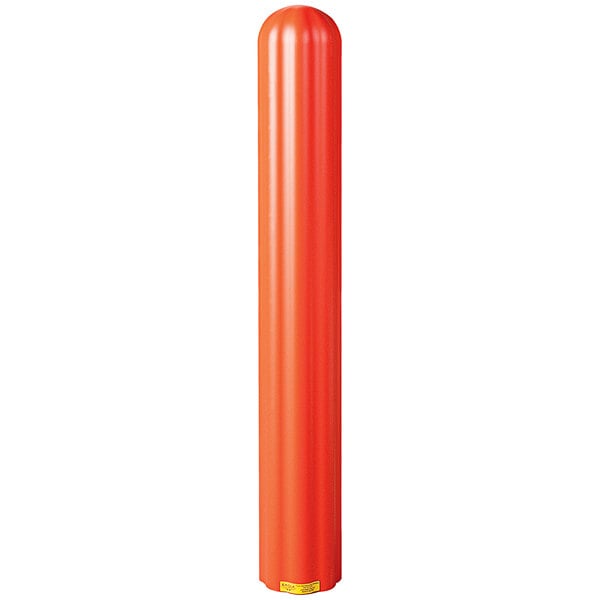 An orange fluted cylinder with a metal cap.