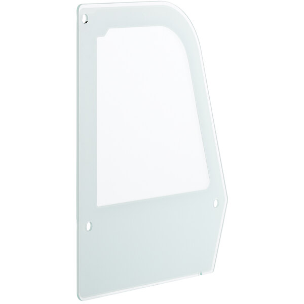 A white rectangular glass door panel for an Avantco refrigeration cabinet.