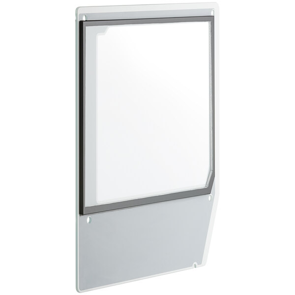 The right glass for a white Avantco refrigeration cabinet with a black border.