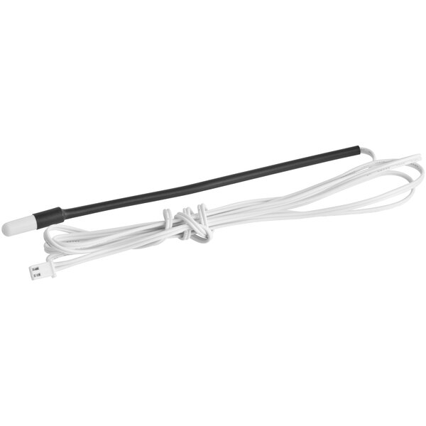 The white temperature probe cord for an Avantco BCC or BCSS series refrigerator with a black and white wire.