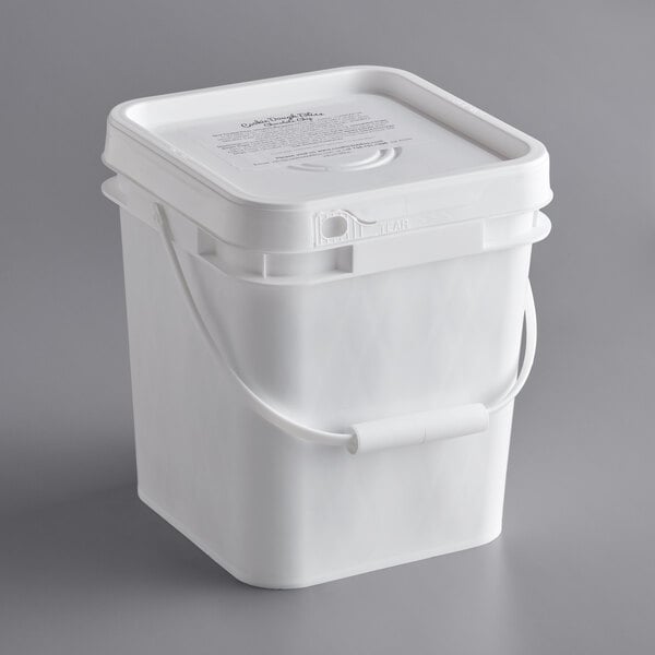 A white Cookie Dough Bliss bucket with a handle.
