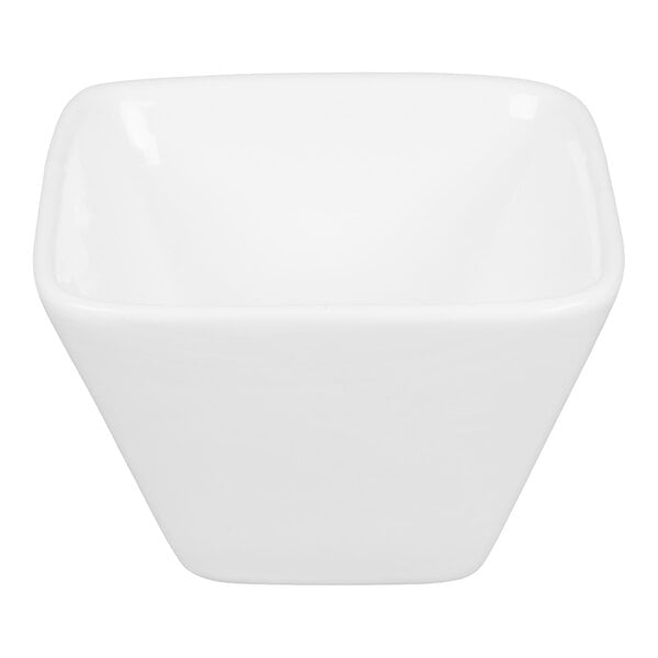 American Metalcraft PORB29 4 oz. White Square Porcelain Sauce Cup - 12/Case
