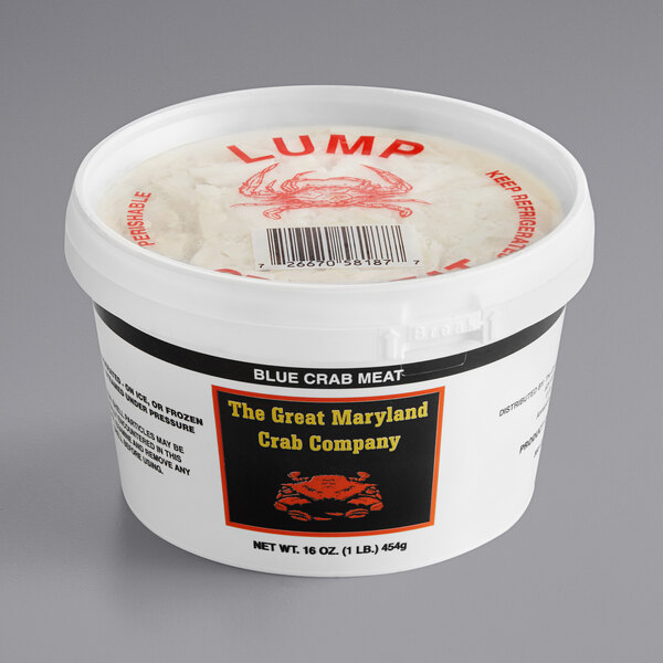 A container of Chesapeake Crab Connection fresh lump blue crab meat.