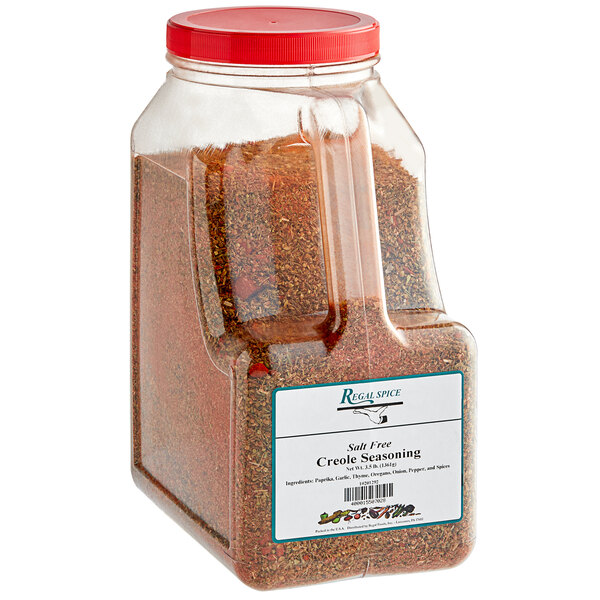 a plastic container of seasoning