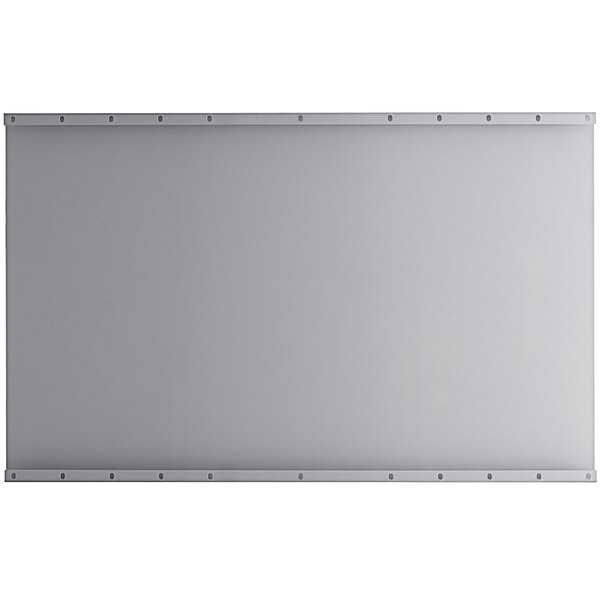 A white metal Lavex workbench top with a metal frame.