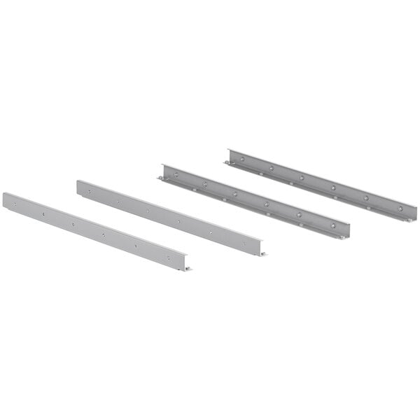 A white metal frame with Lavex metal brackets.